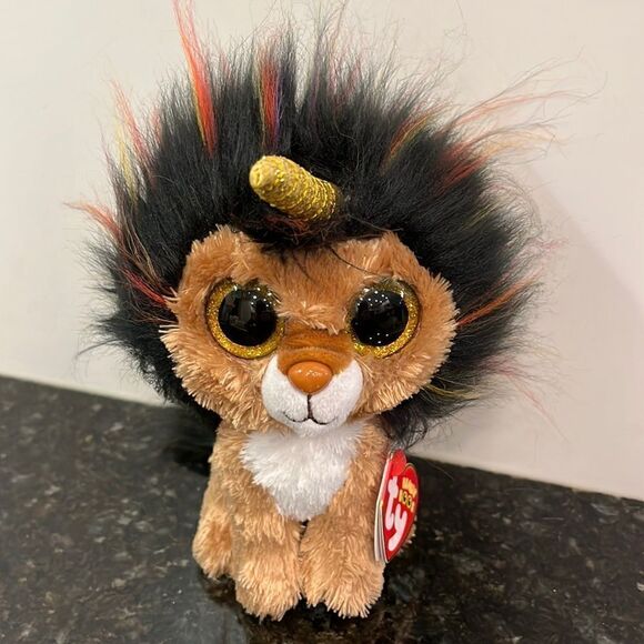 Ty Beanie Boos - RAMSEY the Unicorn Lion Unilion Stuffed Plush Animal Toy - Picture 1 of 11